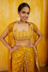 Marigold Zigzag Cape Dhoti Set